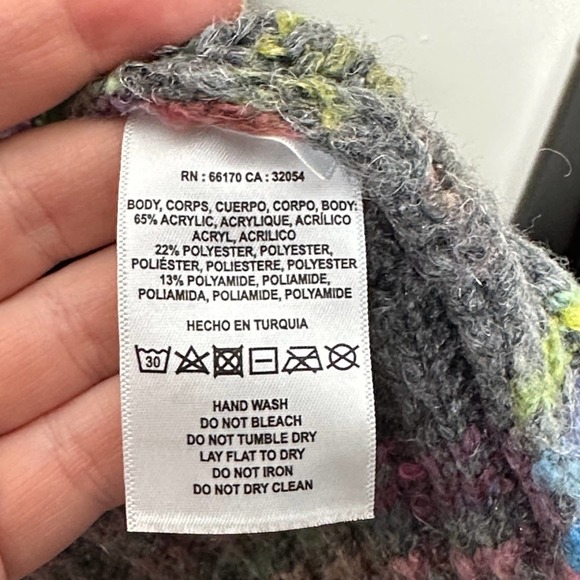 ANTHROPOLOGIE x T.LA Malia Rainbow Cardigan Gray Marled {3E14} - Picture 6 of 7